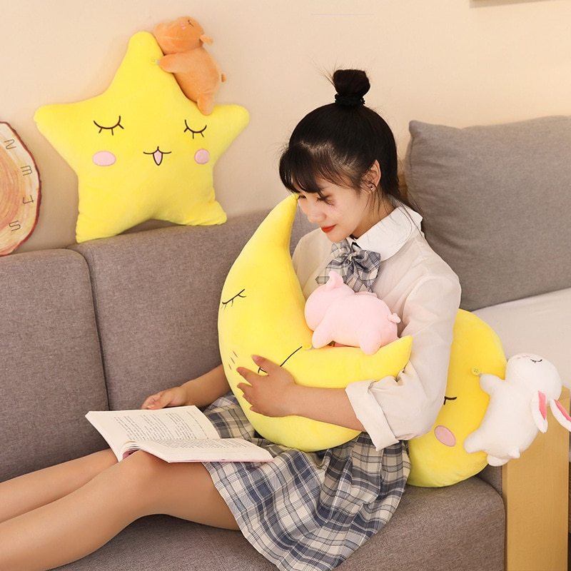 Moon Star Pillow Cute Super Cute Plush Toy