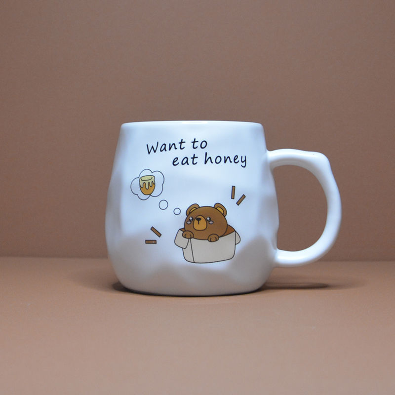 Cartoon With Lid Spoon Cute And Cute Ceramic Mug