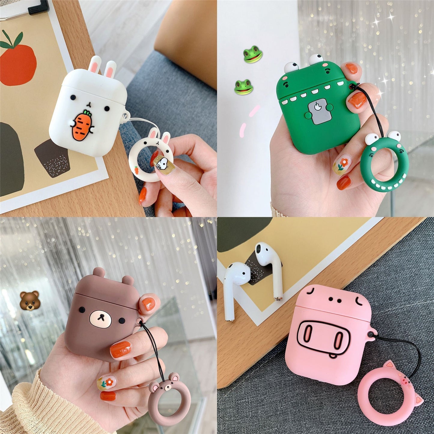 Cute white rabbit earphone shell