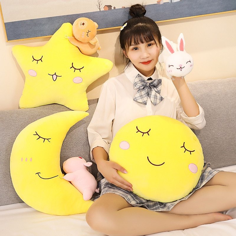 Moon Star Pillow Cute Super Cute Plush Toy